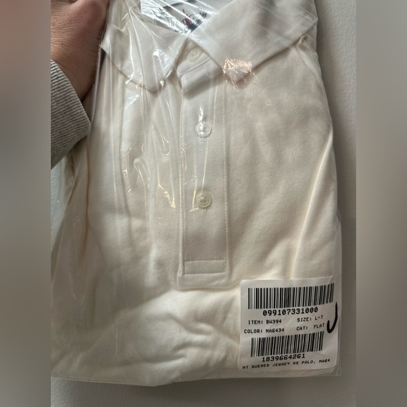 NWT! J. Crew Tall ivory sueded cotton polo shirt. Men’s Large. $49 - Picture 6 of 7
